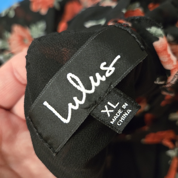 Lulu's Black and Red Floral Backless Dress Jane Anne Size XL - Picture 14 of 15